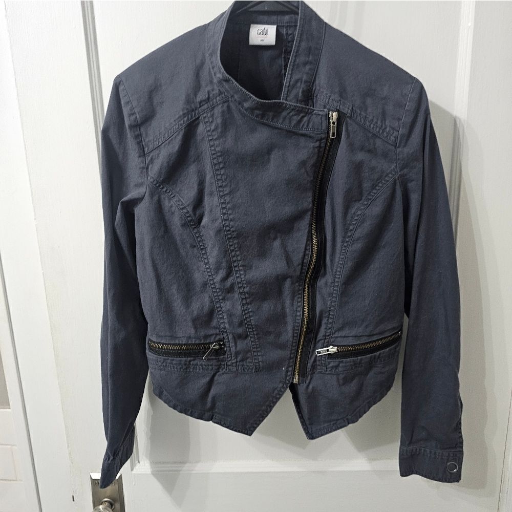 CAbi asymmetrical moto jacket sz sm